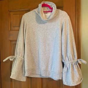Express funnel neck sweatshirt with tie sleeves